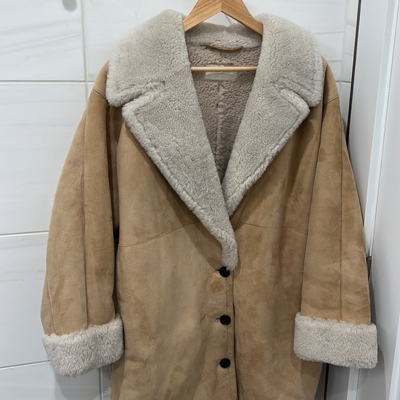 Nili Lotan | Lenon Lamb Shearling Coat in Beige - Size Large - Picture 7 of 17